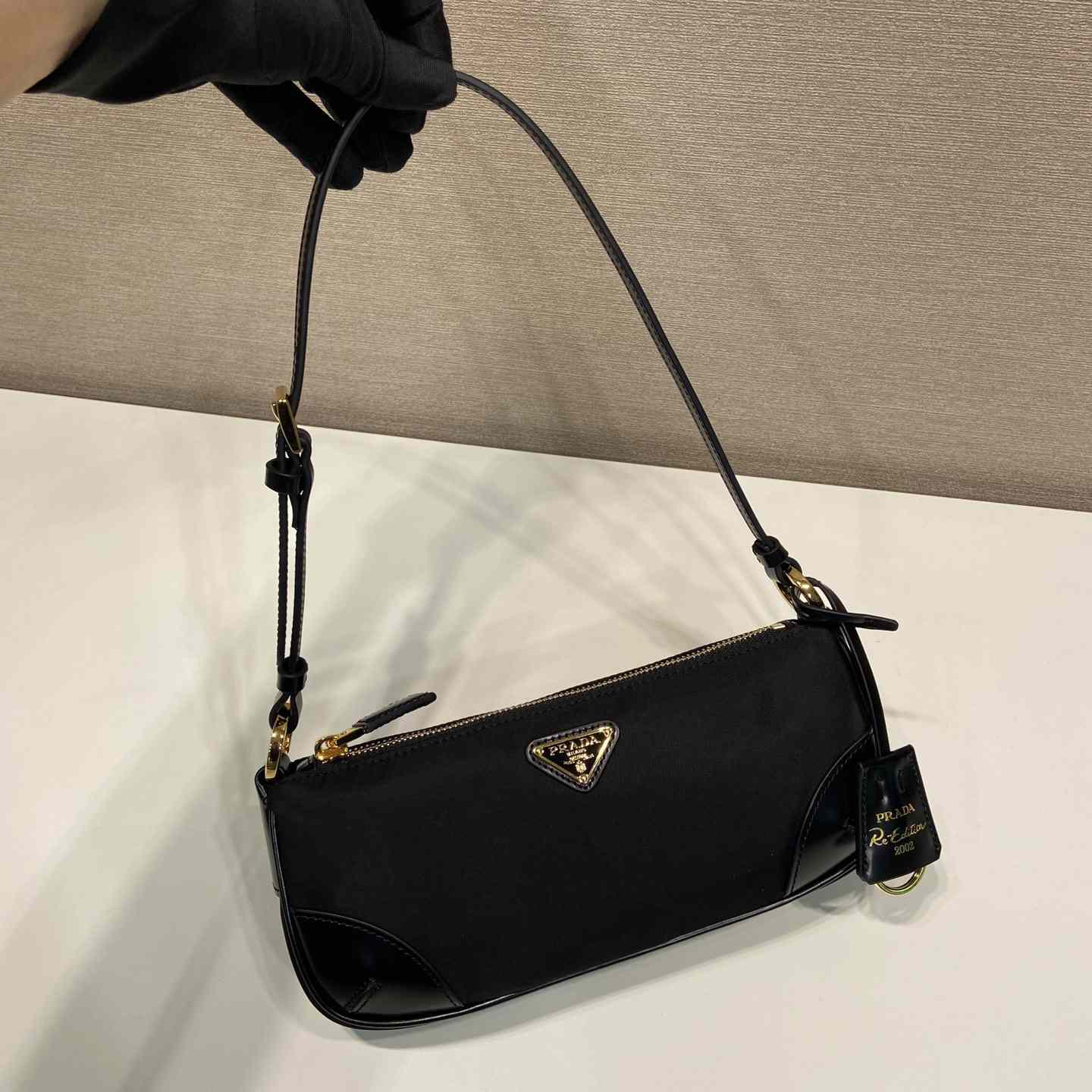 Prada Re-Edition 2002 Re-Nylon And Brushed Leather Shoulder Bag - DopestKickz