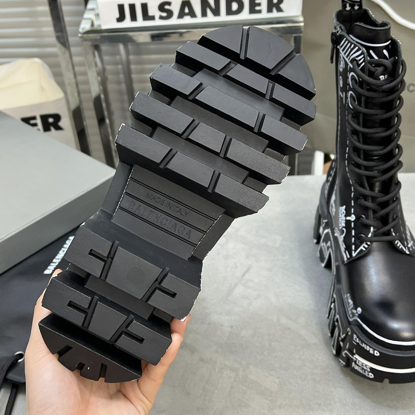 Balenciaga Bulldozer Lace-Up Boot In Black  - DopestKickz