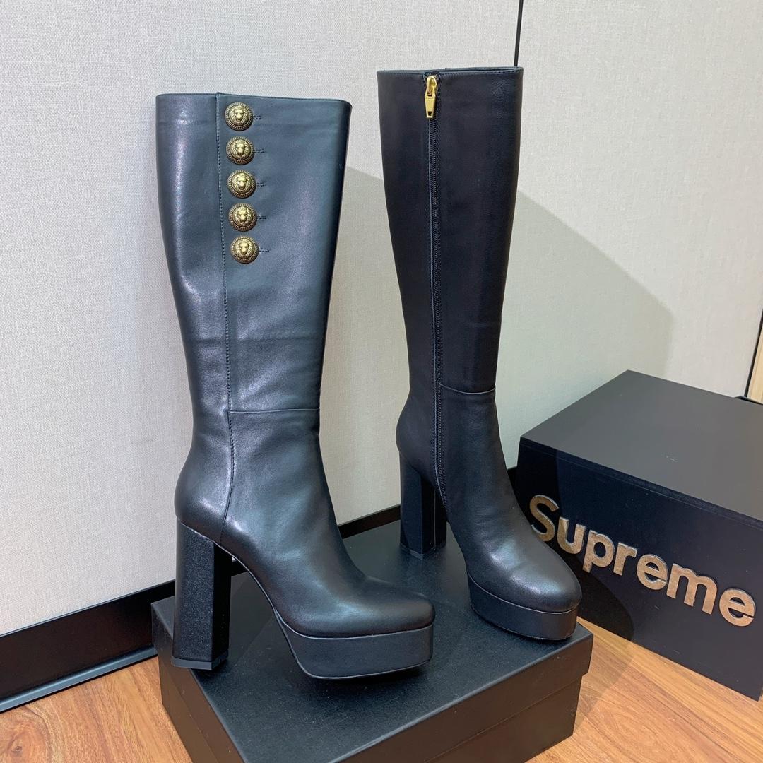 Balmain Brune Leather Boots - DopestKickz