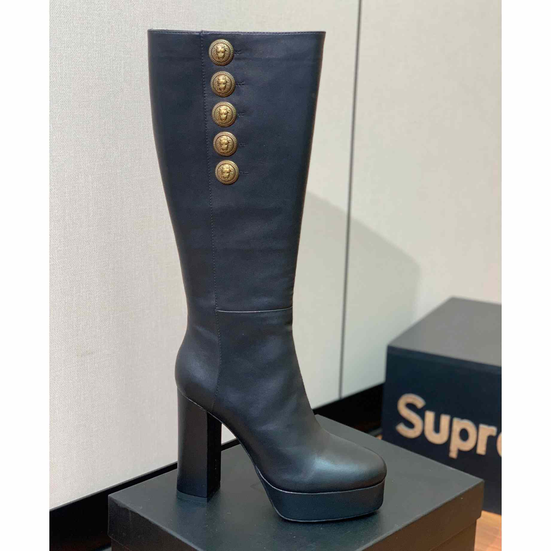 Balmain Brune Leather Boots - DopestKickz