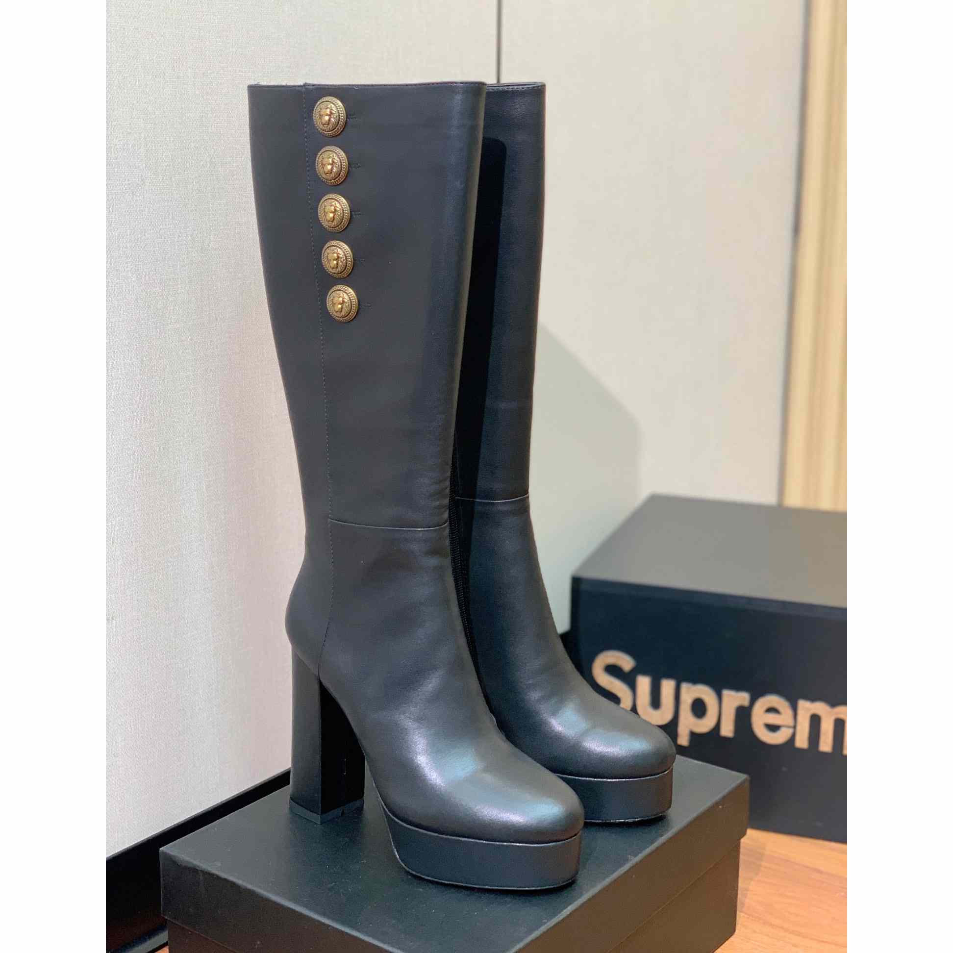 Balmain Brune Leather Boots - DopestKickz