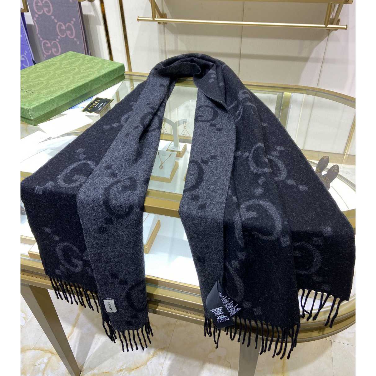 Gucci GG Cashmere Jacquard Scarf - DopestKickz