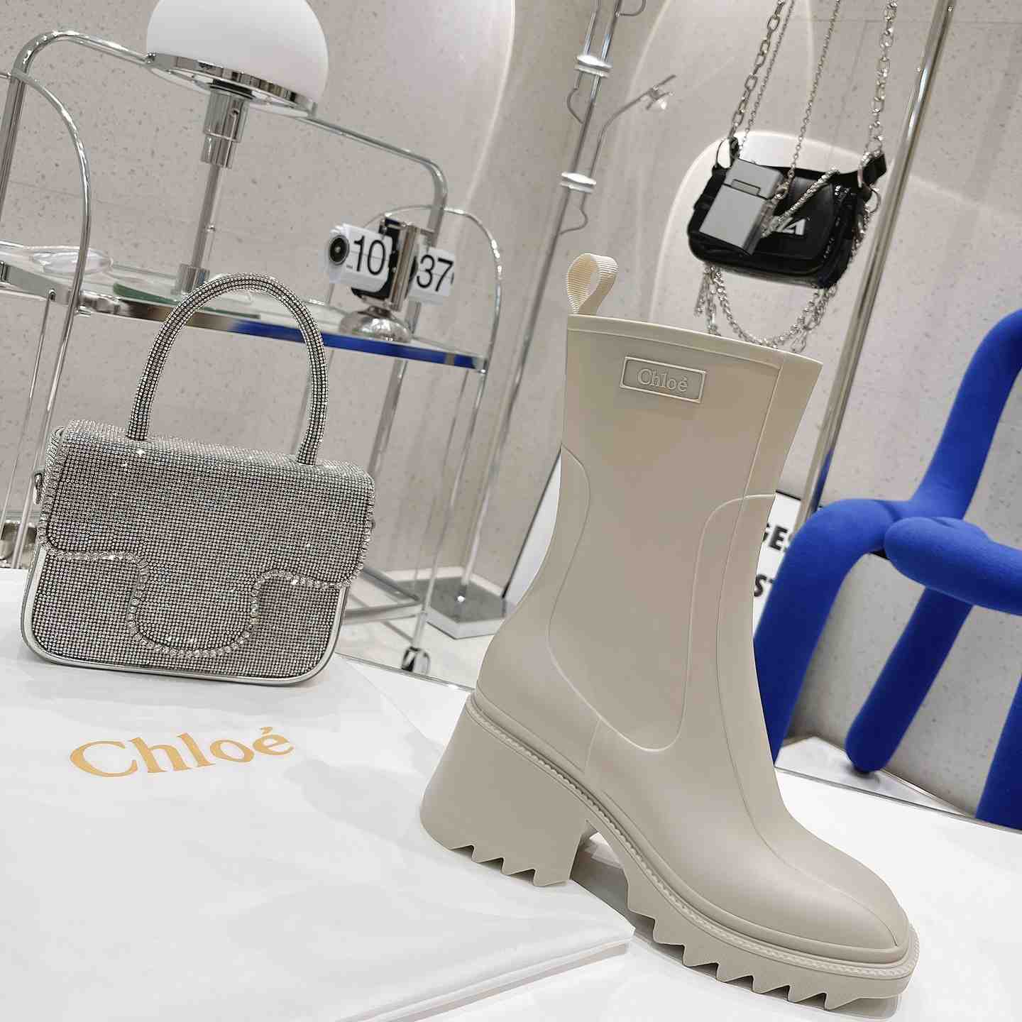 Chloe Debossed-logo Chunky Boots - DopestKickz