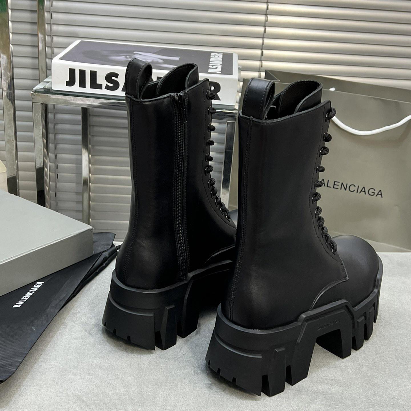 Balenciaga Bulldozer Lace-Up Boot In Black - DopestKickz