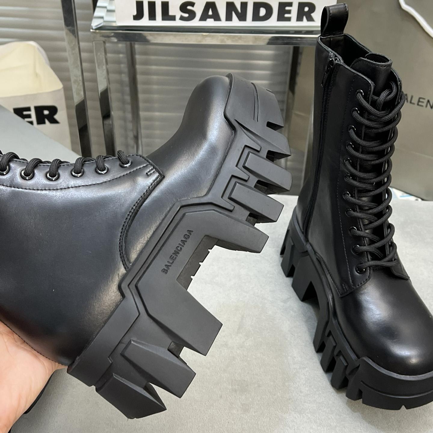 Balenciaga Bulldozer Lace-Up Boot In Black - DopestKickz