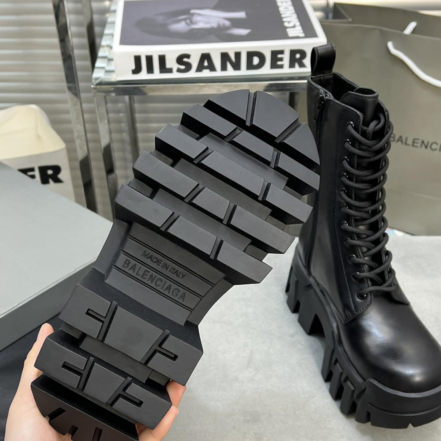 Balenciaga Bulldozer Lace-Up Boot In Black - DopestKickz