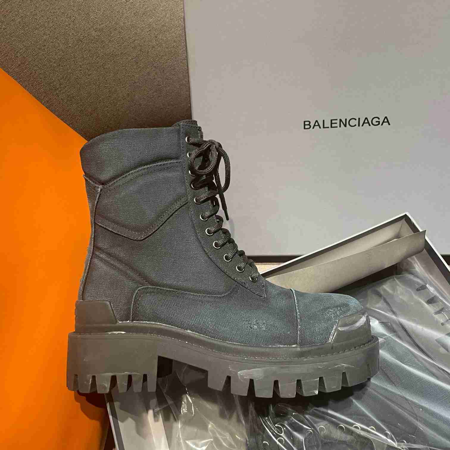 Balenciaga Worn-effect Combat Boots - DopestKickz