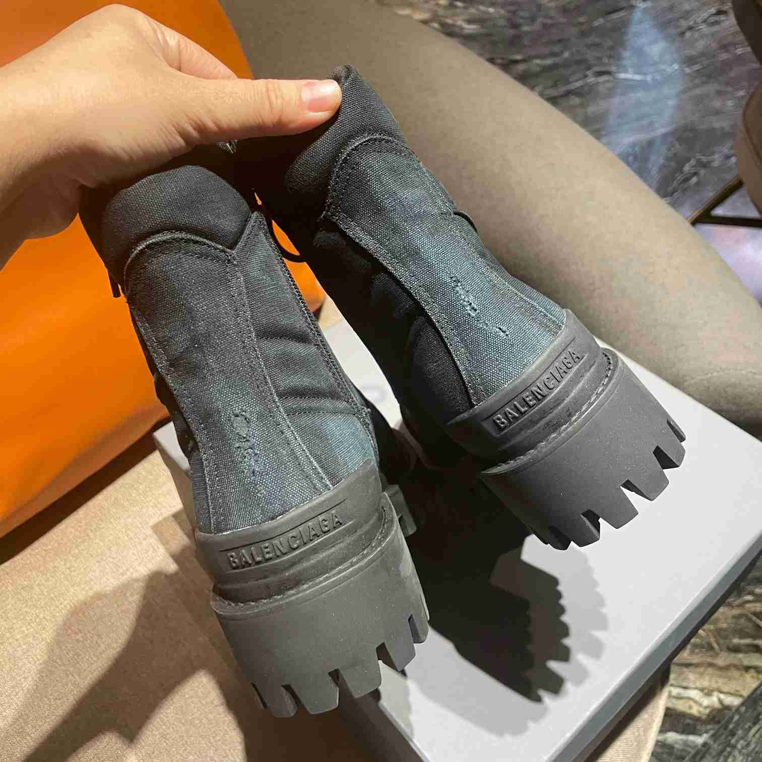 Balenciaga Worn-effect Combat Boots - DopestKickz