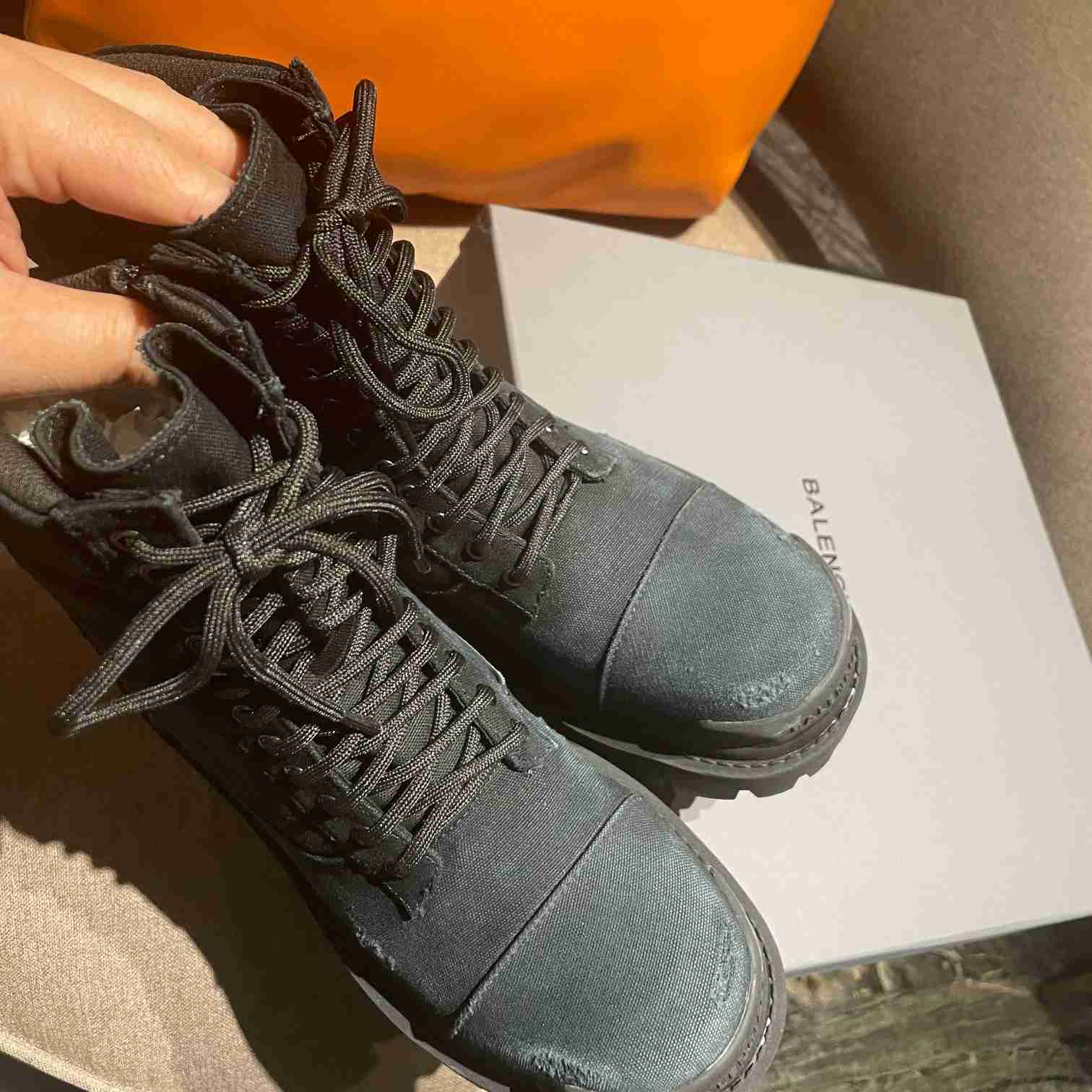 Balenciaga Worn-effect Combat Boots - DopestKickz