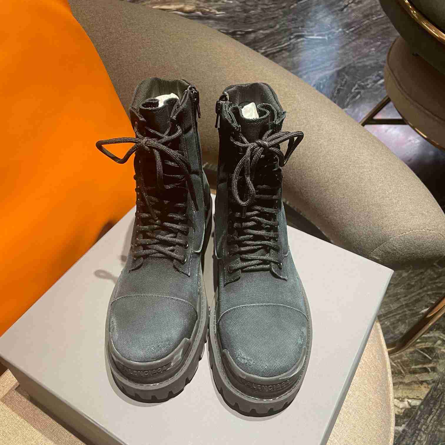 Balenciaga Worn-effect Combat Boots - DopestKickz