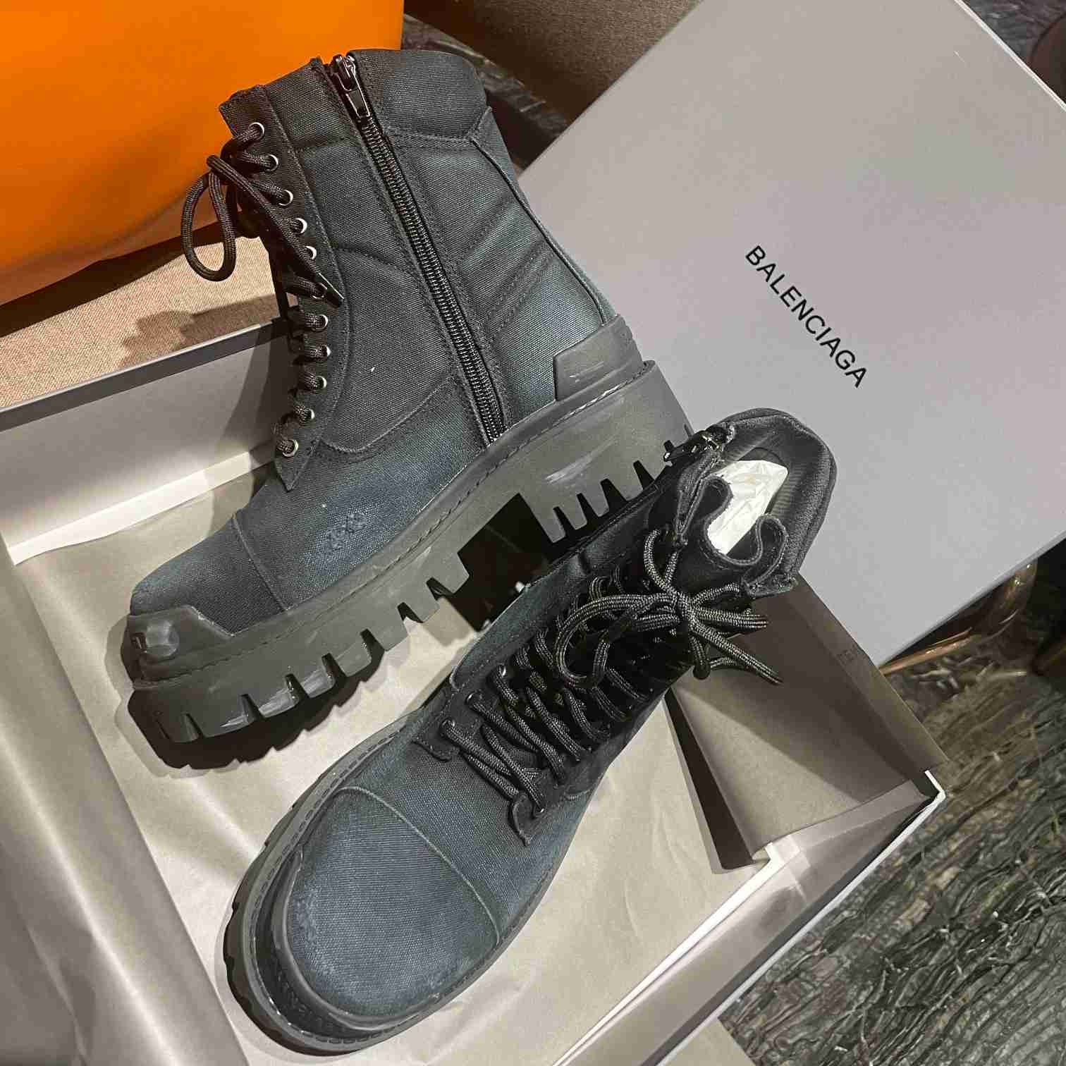 Balenciaga Worn-effect Combat Boots - DopestKickz