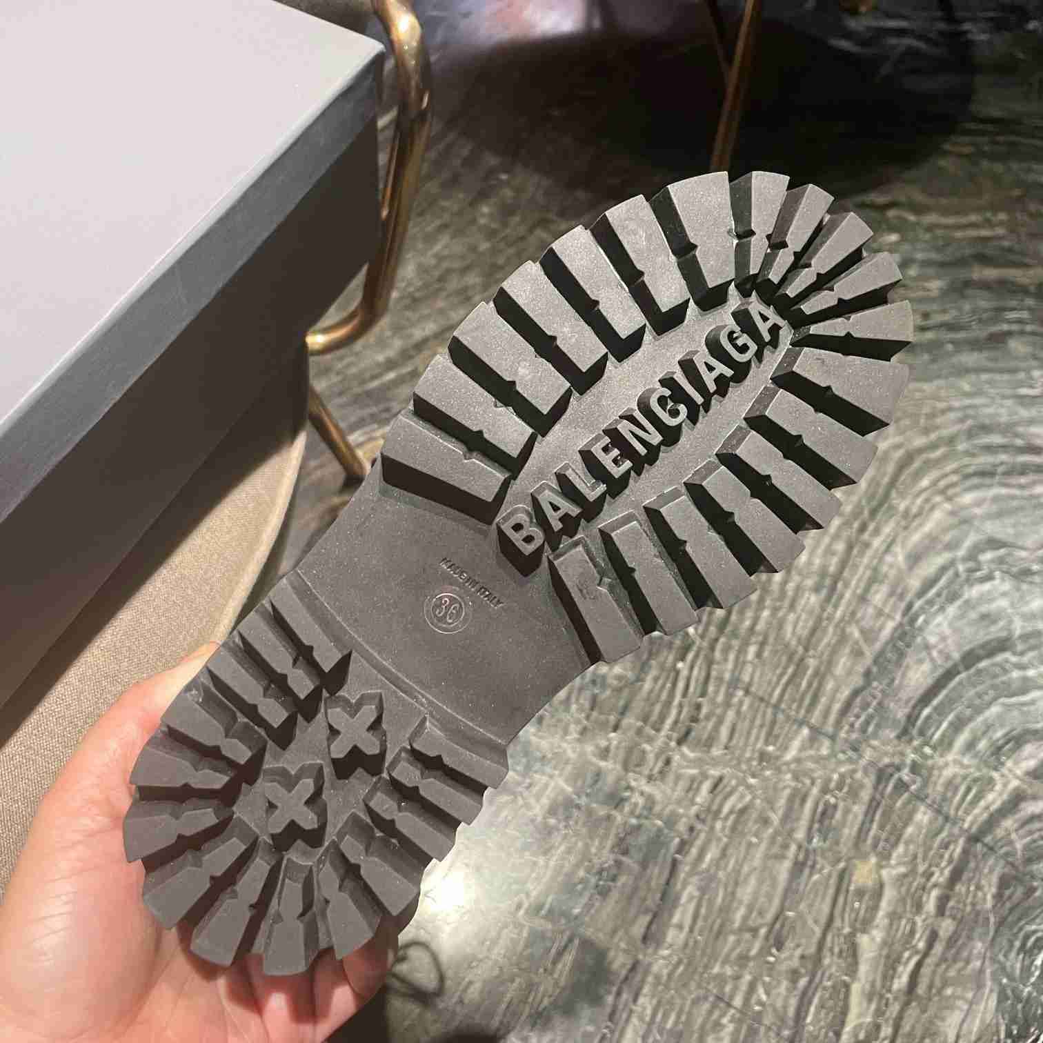 Balenciaga Worn-effect Combat Boots - DopestKickz