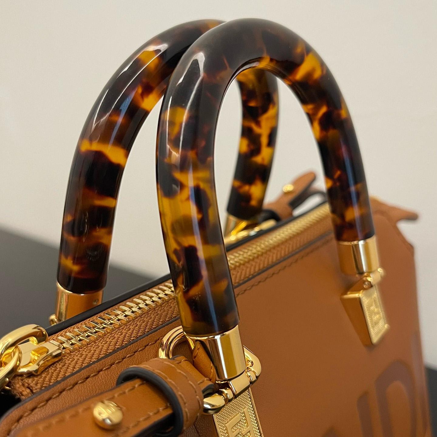 Fendi By The Way Mini Small Brown Leather Boston Bag  - DopestKickz