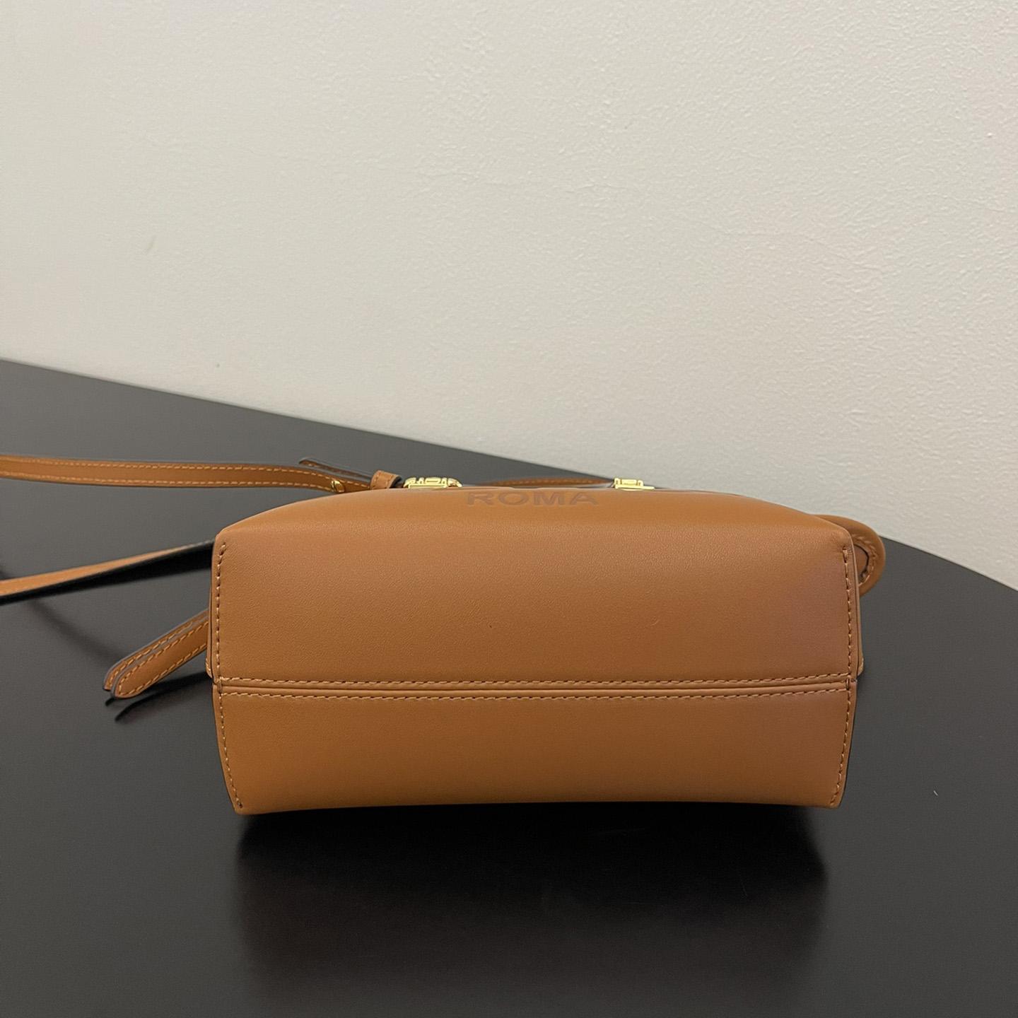 Fendi By The Way Mini Small Brown Leather Boston Bag  - DopestKickz