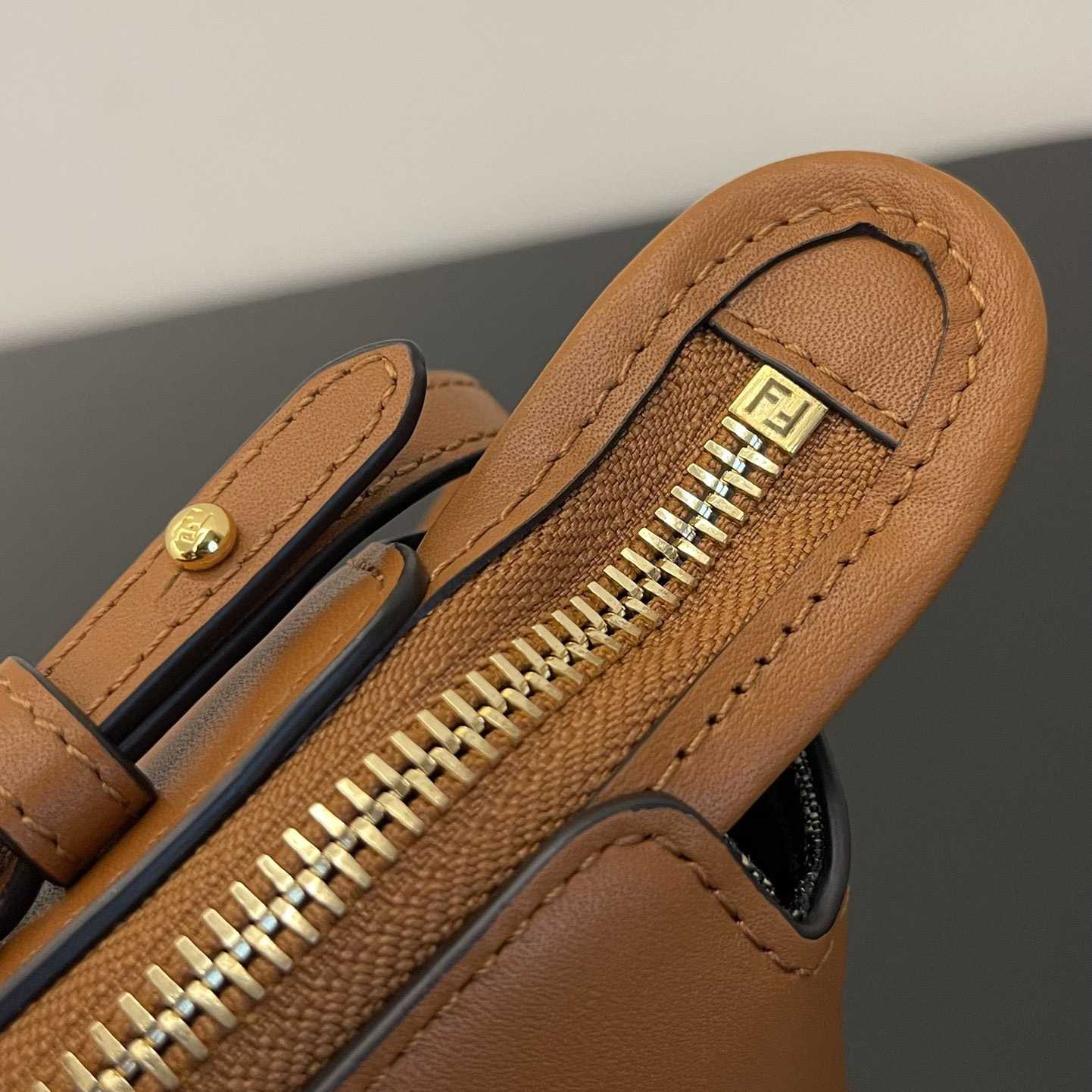 Fendi By The Way Mini Small Brown Leather Boston Bag  - DopestKickz