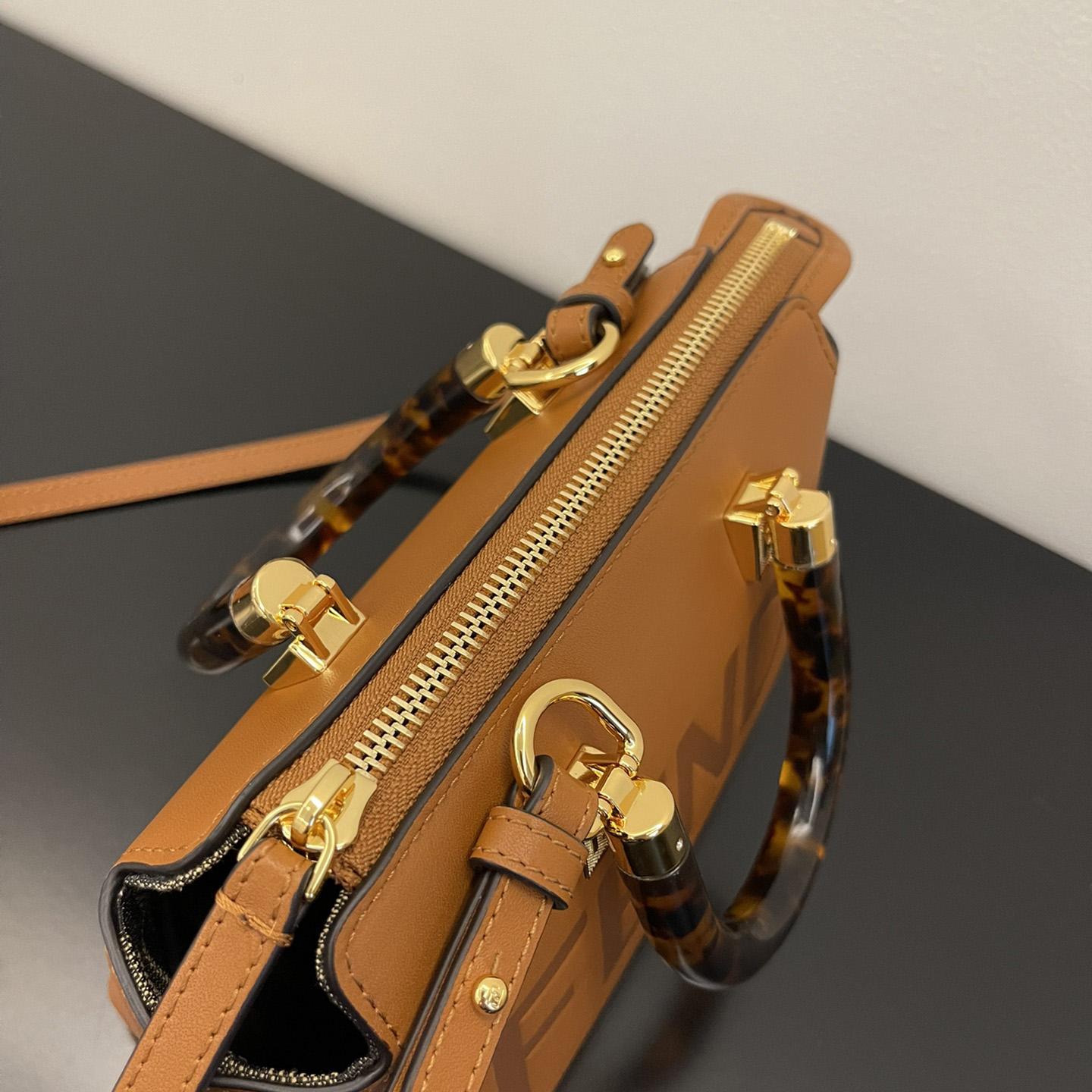 Fendi By The Way Mini Small Brown Leather Boston Bag  - DopestKickz