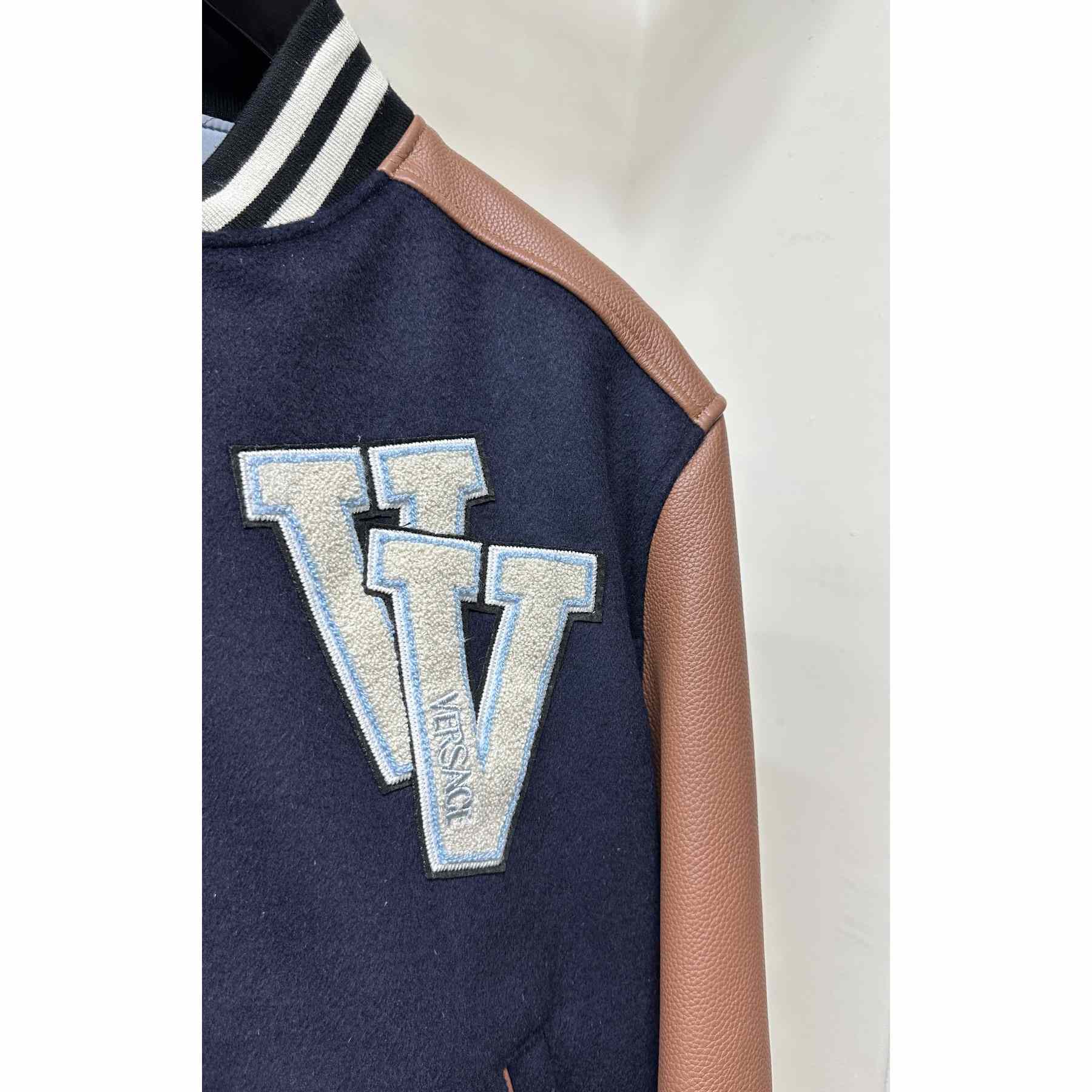 Versace Chest Logo-patch Detail Bomber Jacket - DopestKickz
