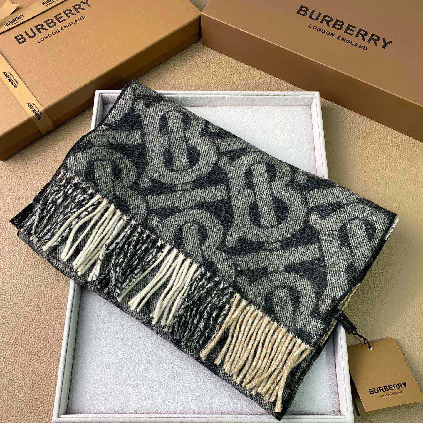 Burberry Check Cashmere Reversible Scarf - DopestKickz