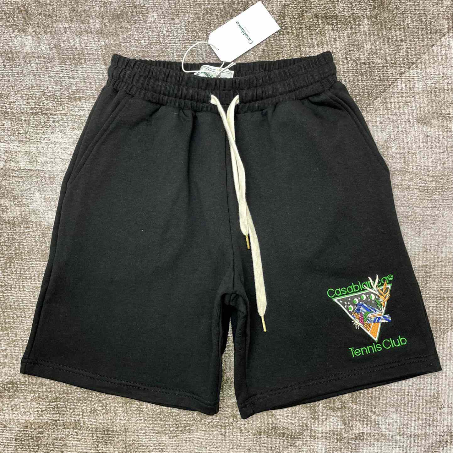 Casablanca Tennis Club Icon Embroidered Shorts  - DopestKickz