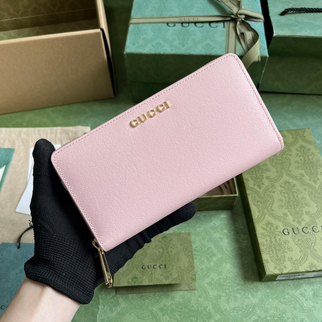 Gucci Zip Around Wallet With Gucci Script (20x 12.5 x4cm) - DopestKickz
