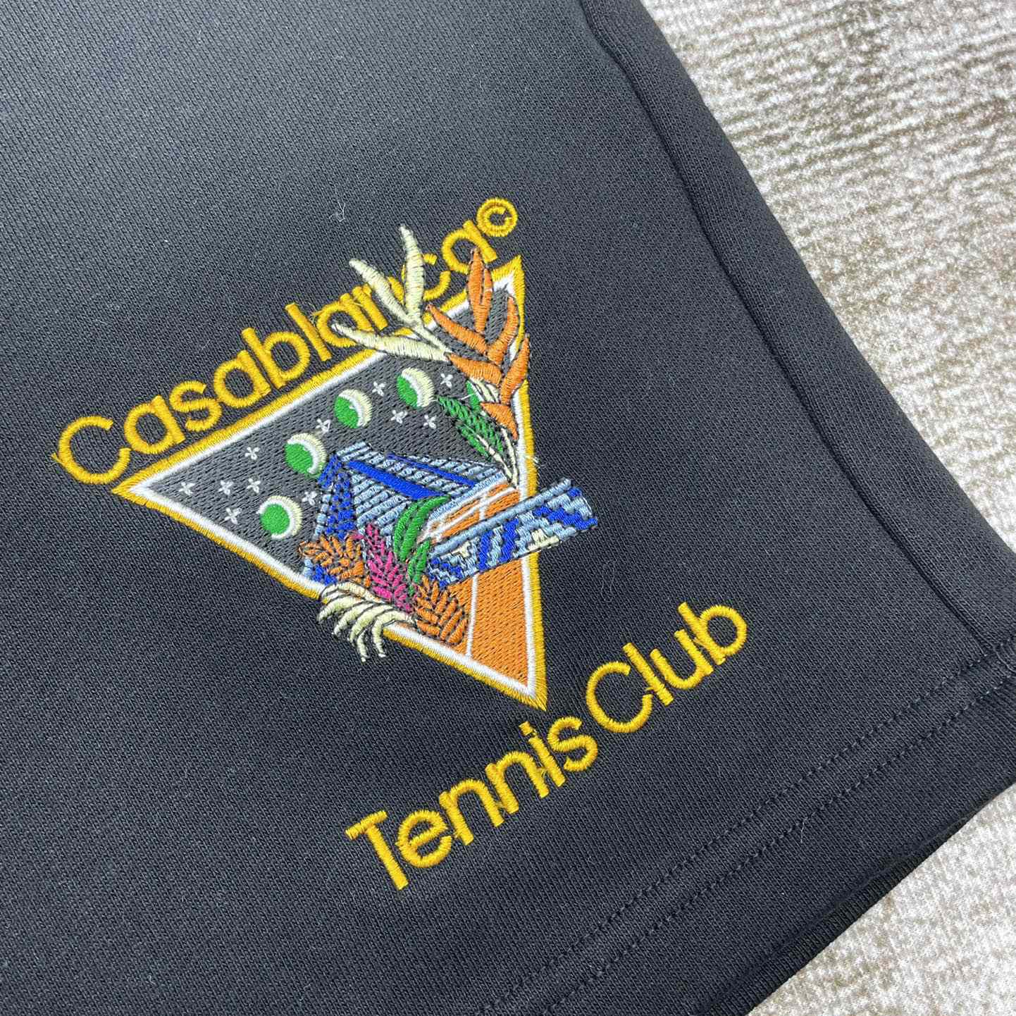 Casablanca Tennis Club Icon Embroidered Shorts  - DopestKickz