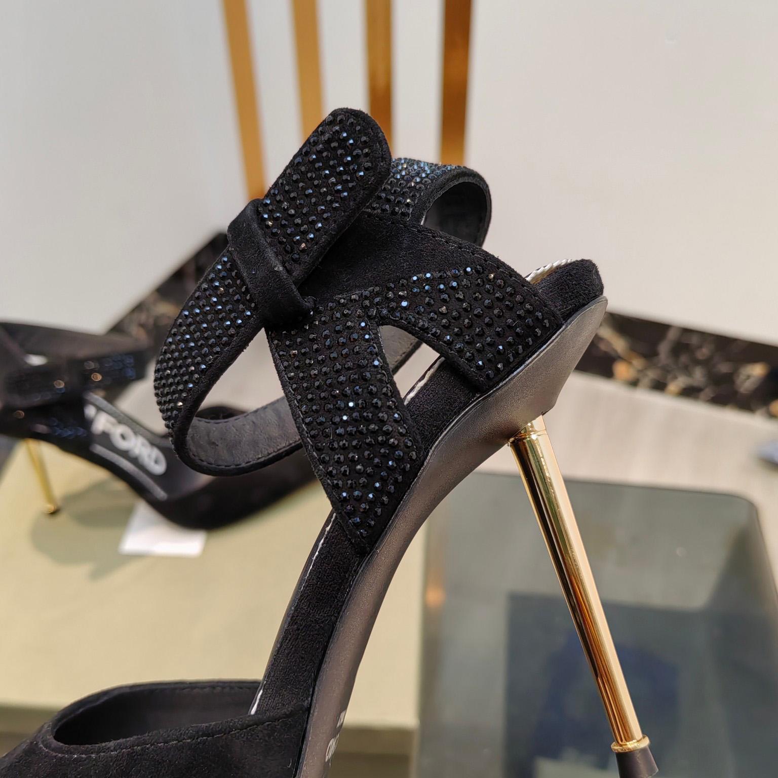 Tom Ford Asymmetric Crystal Ankle Strap Pumps - DopestKickz