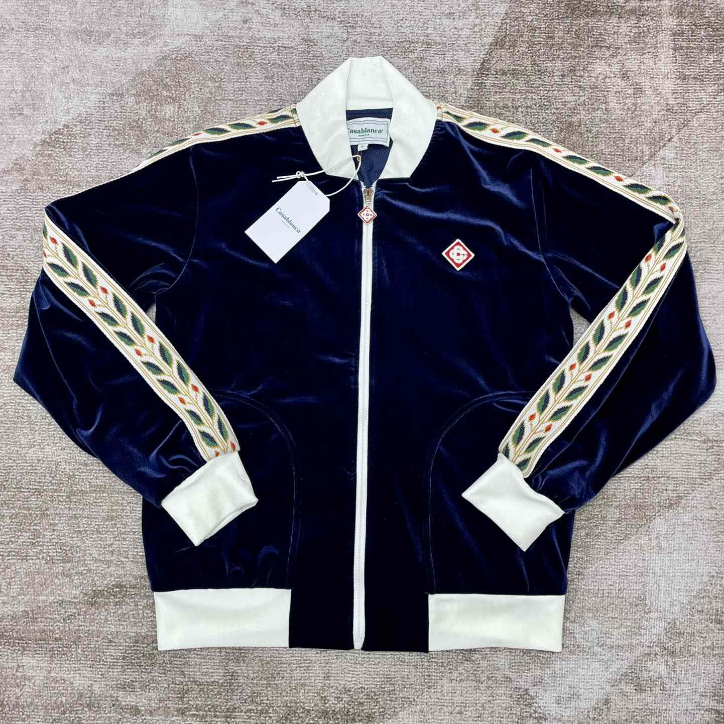 Casablanca Laurel Logo Patch Zipped Track Jacket - DopestKickz