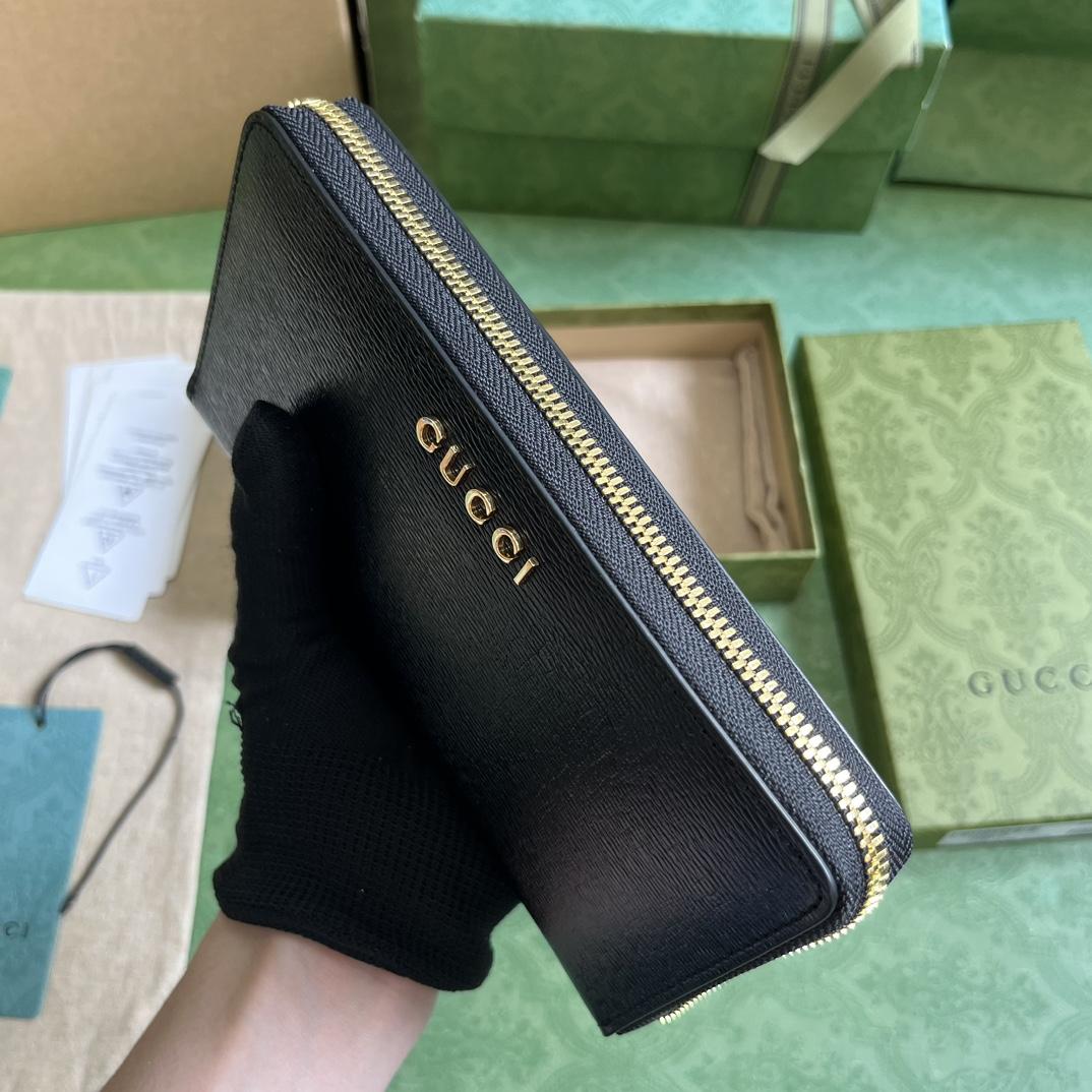 Gucci Zip Around Wallet With Gucci Script (20x 12.5 x4cm) - DopestKickz