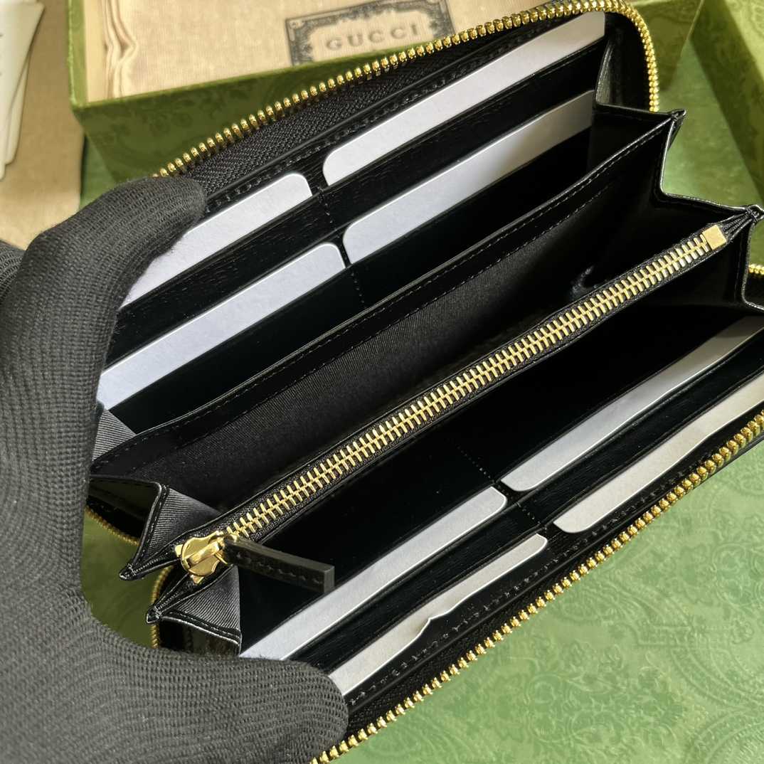 Gucci Zip Around Wallet With Gucci Script (20x 12.5 x4cm) - DopestKickz