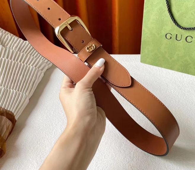 Gucci Belt With Square Buckle And Interlocking G - DopestKickz
