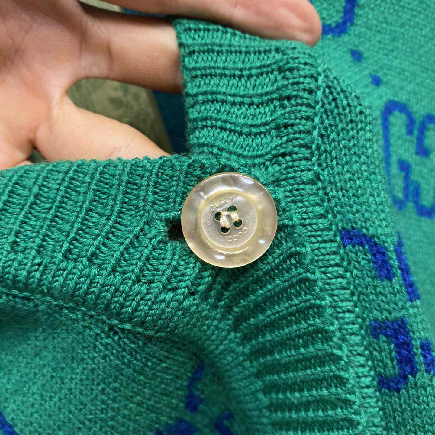 Gucci Green Knit GG Cardigan  - DopestKickz