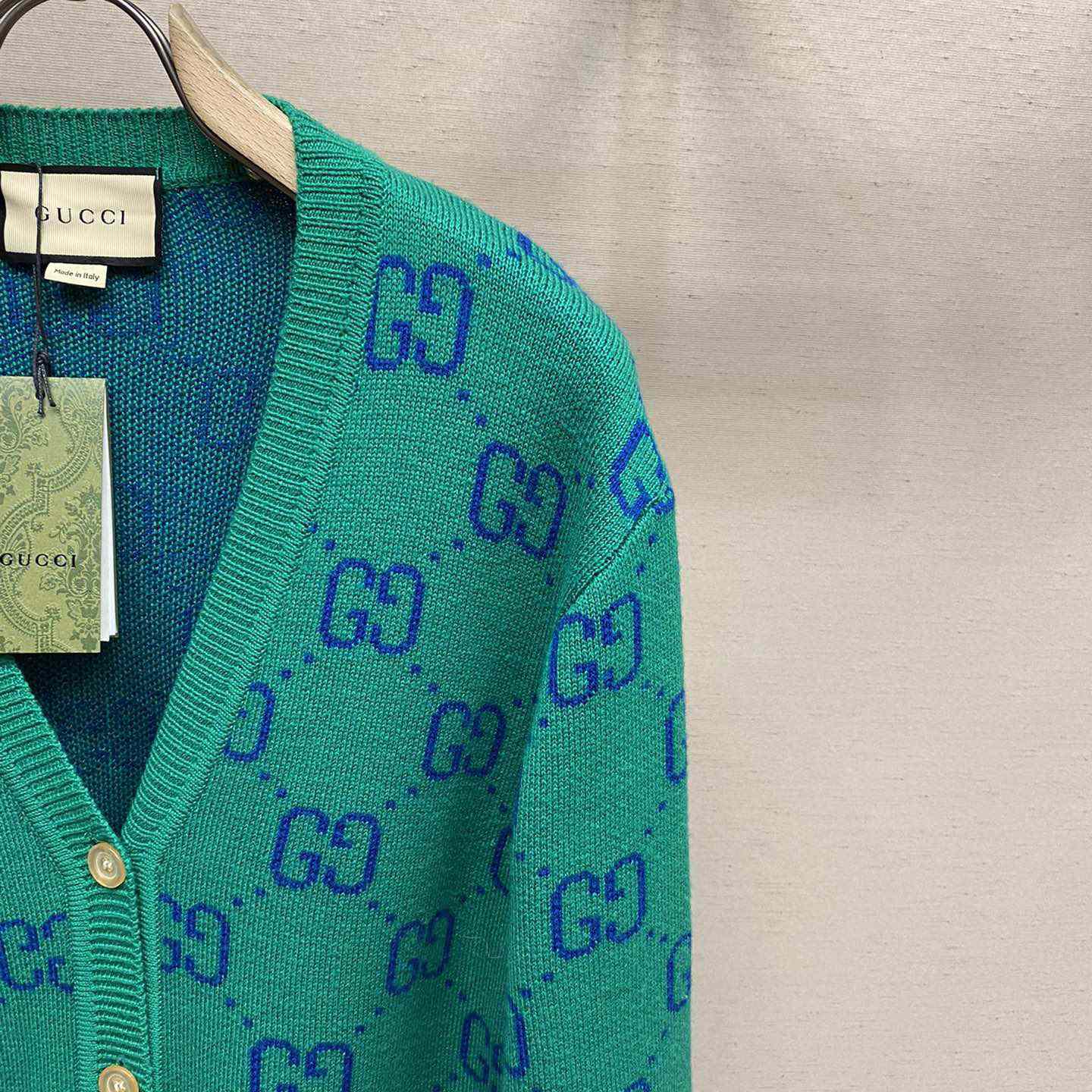Gucci Green Knit GG Cardigan  - DopestKickz