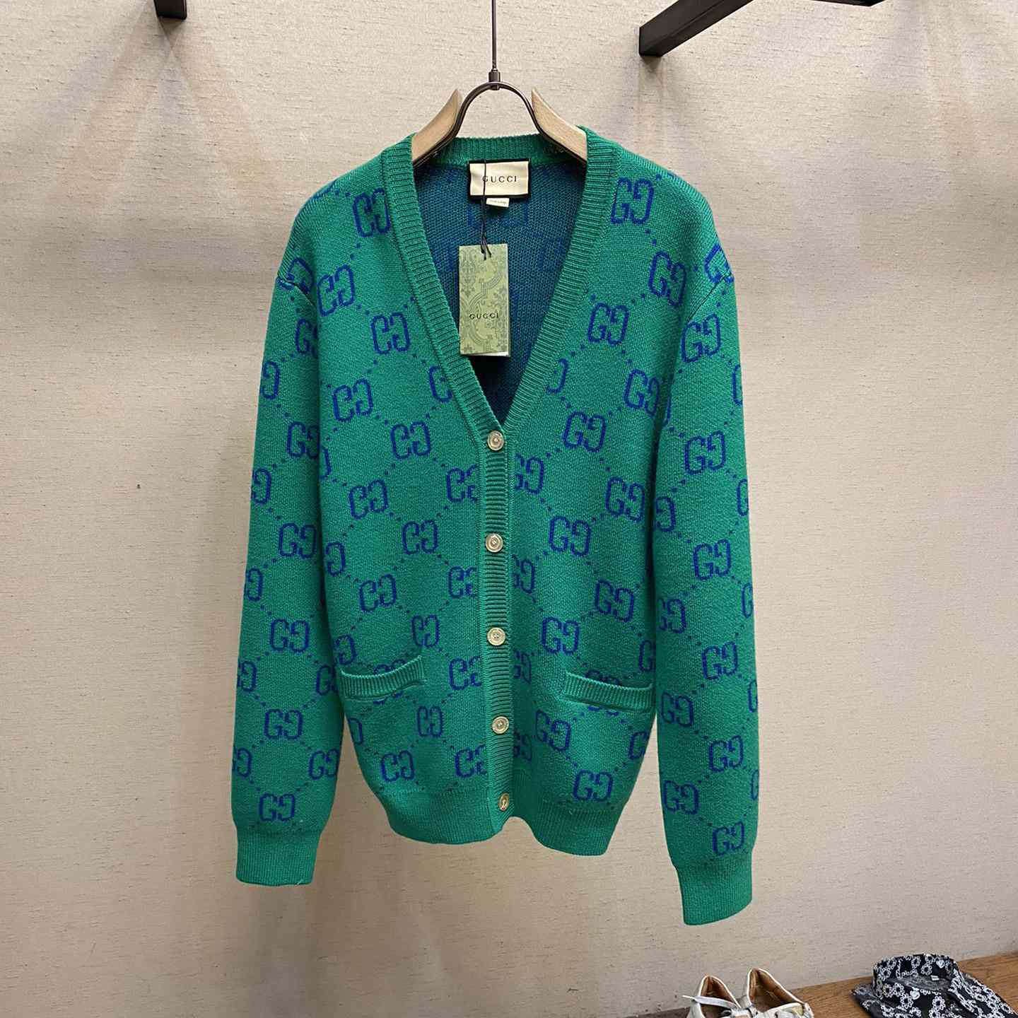Gucci Green Knit GG Cardigan  - DopestKickz