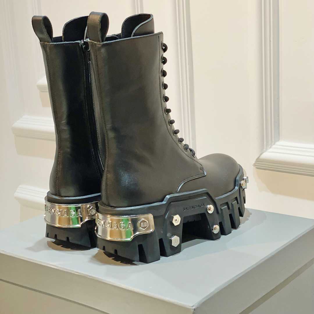 Balenciaga Bulldozer Lace-Up Boot In Black - DopestKickz