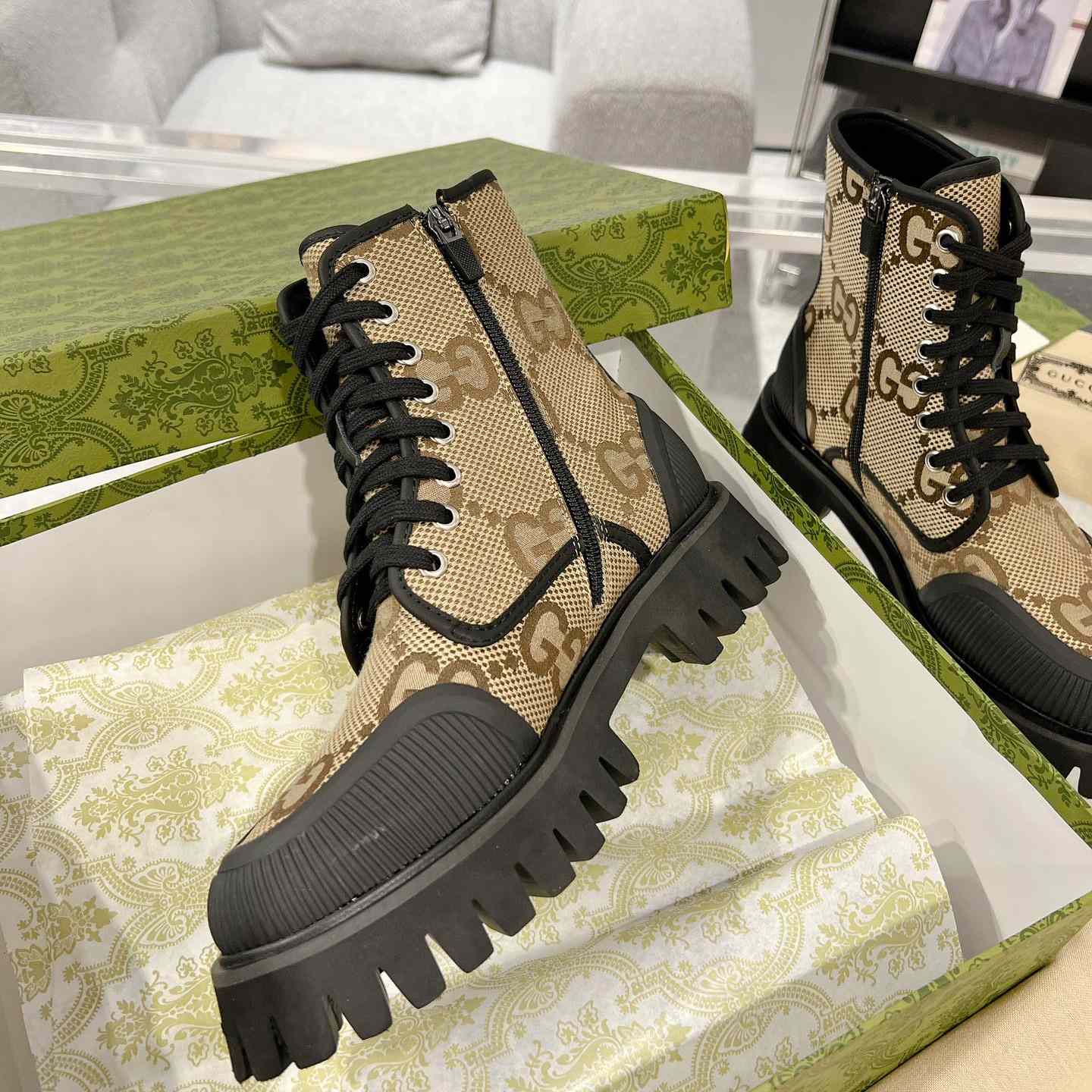 Gucci Original GG Canvas Boots  - DopestKickz