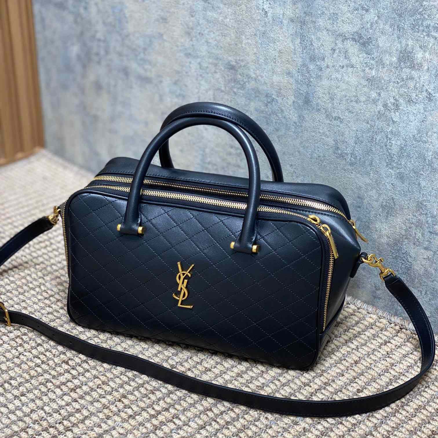 Saint Laurent Lyia Duffle In Quilted Lambskin - DopestKickz