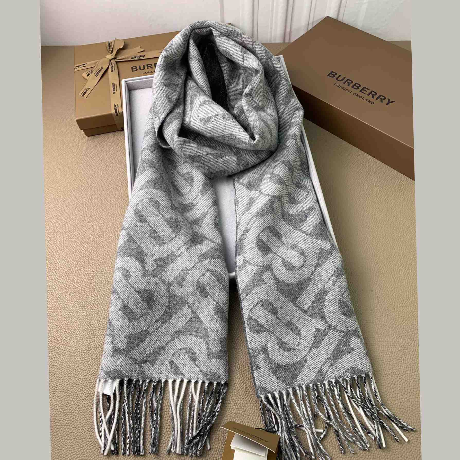 Burberry Check Cashmere Reversible Scarf - DopestKickz