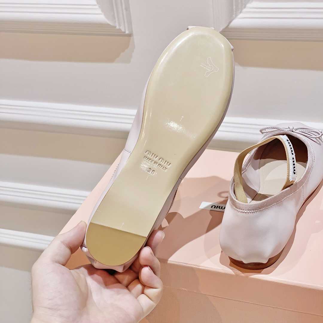 Miu Miu Satin Bow Ballerina Flats - DopestKickz