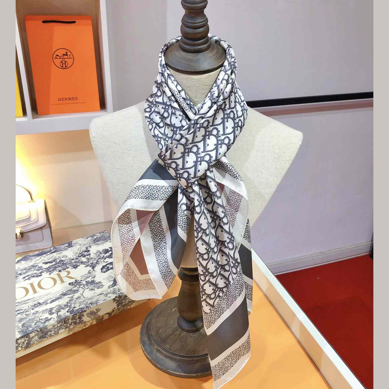 Dior Oblique Diortwin 90 Square Scarf - DopestKickz