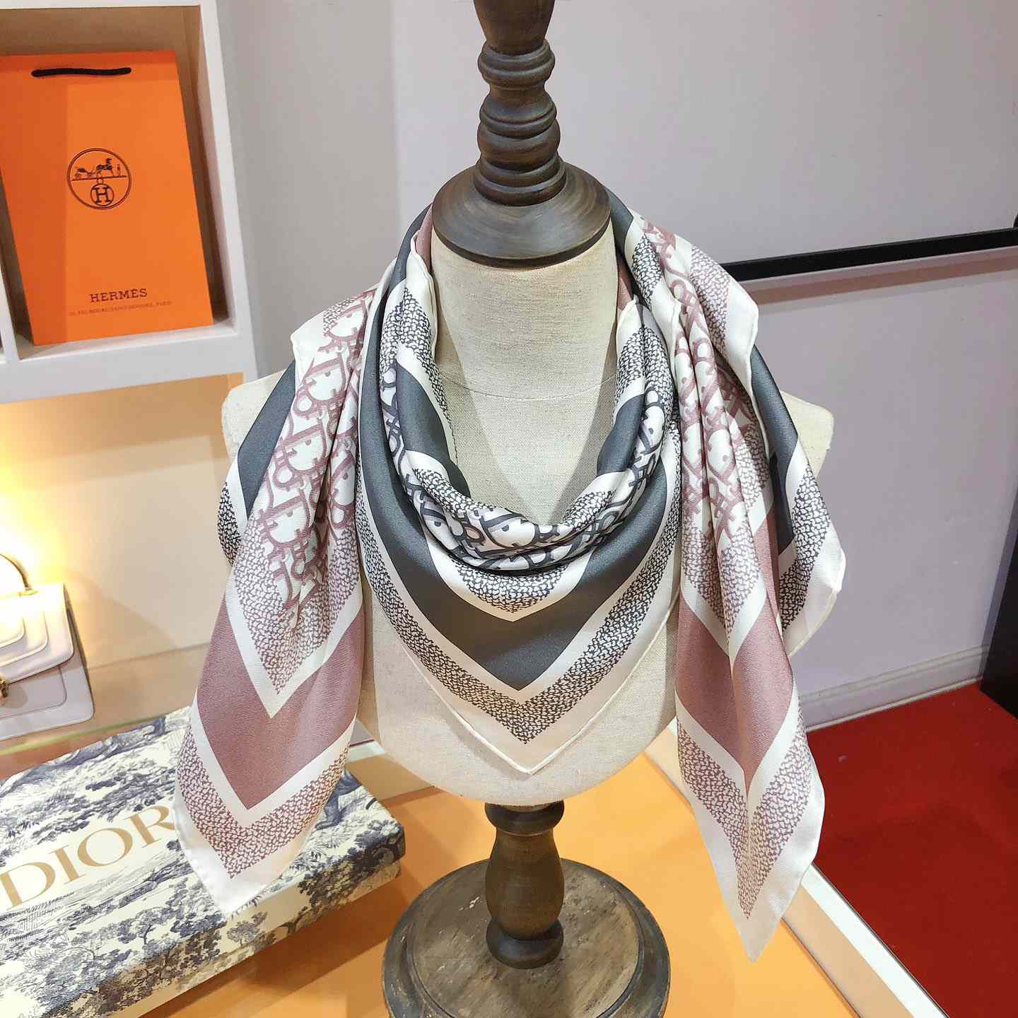 Dior Oblique Diortwin 90 Square Scarf - DopestKickz