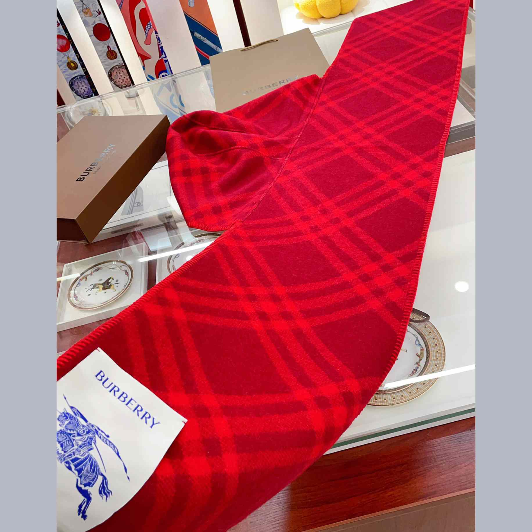 Burberry Check Wool Hooded Scarf - DopestKickz