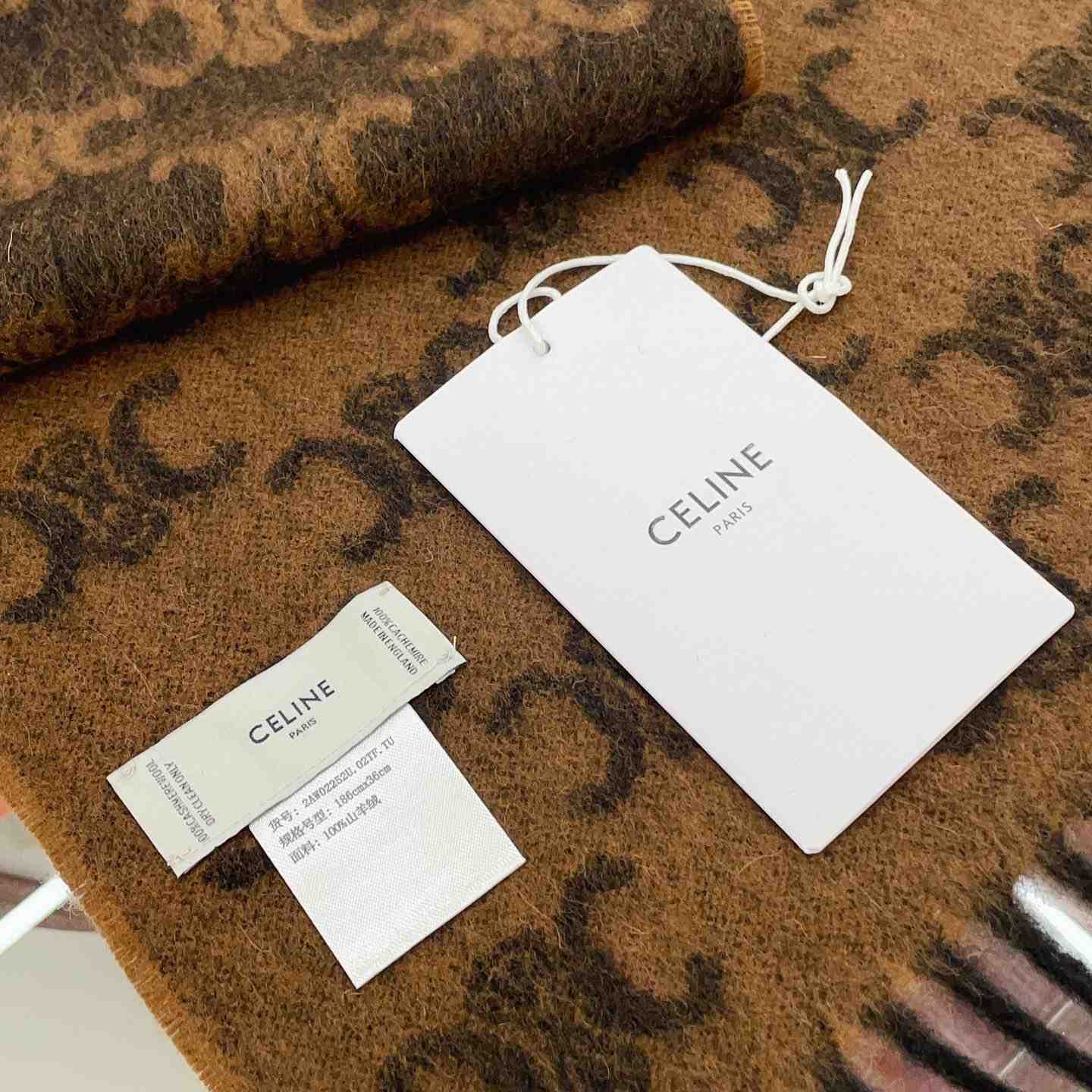 Celine Fringed Scarf In Monogram Cashmere  - DopestKickz