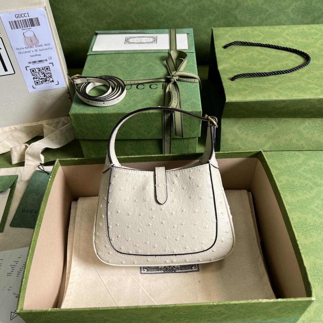 Gucci Jackie 1961 Ostrich Mini Shoulder Bag (19x13x3cm) - DopestKickz