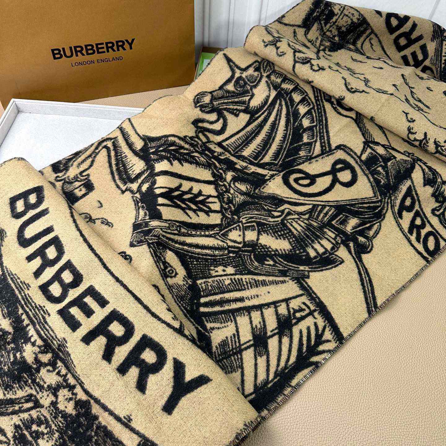 Burberry EKD Cashmere Reversible Scarf - DopestKickz