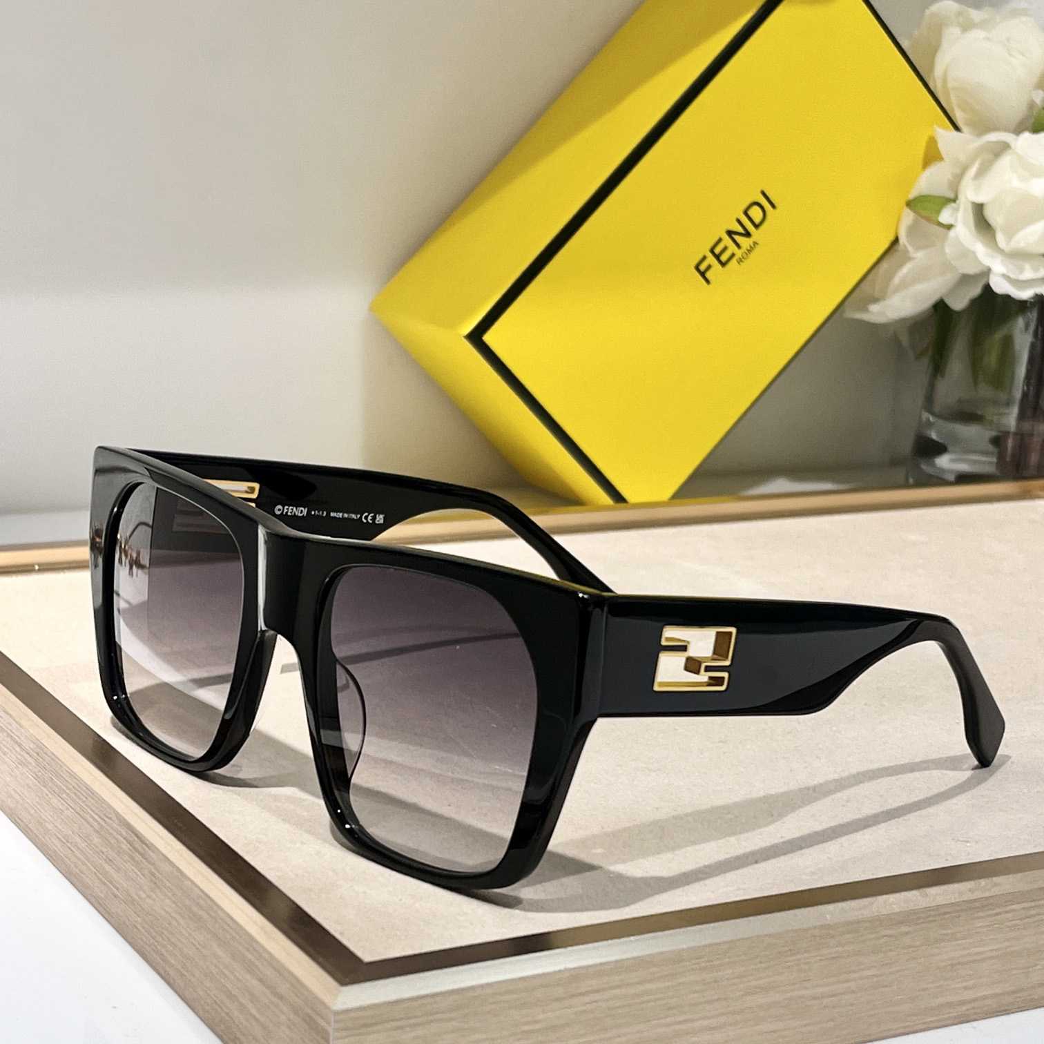 Fendi Baguette Black Acetate Sunglasses - DopestKickz