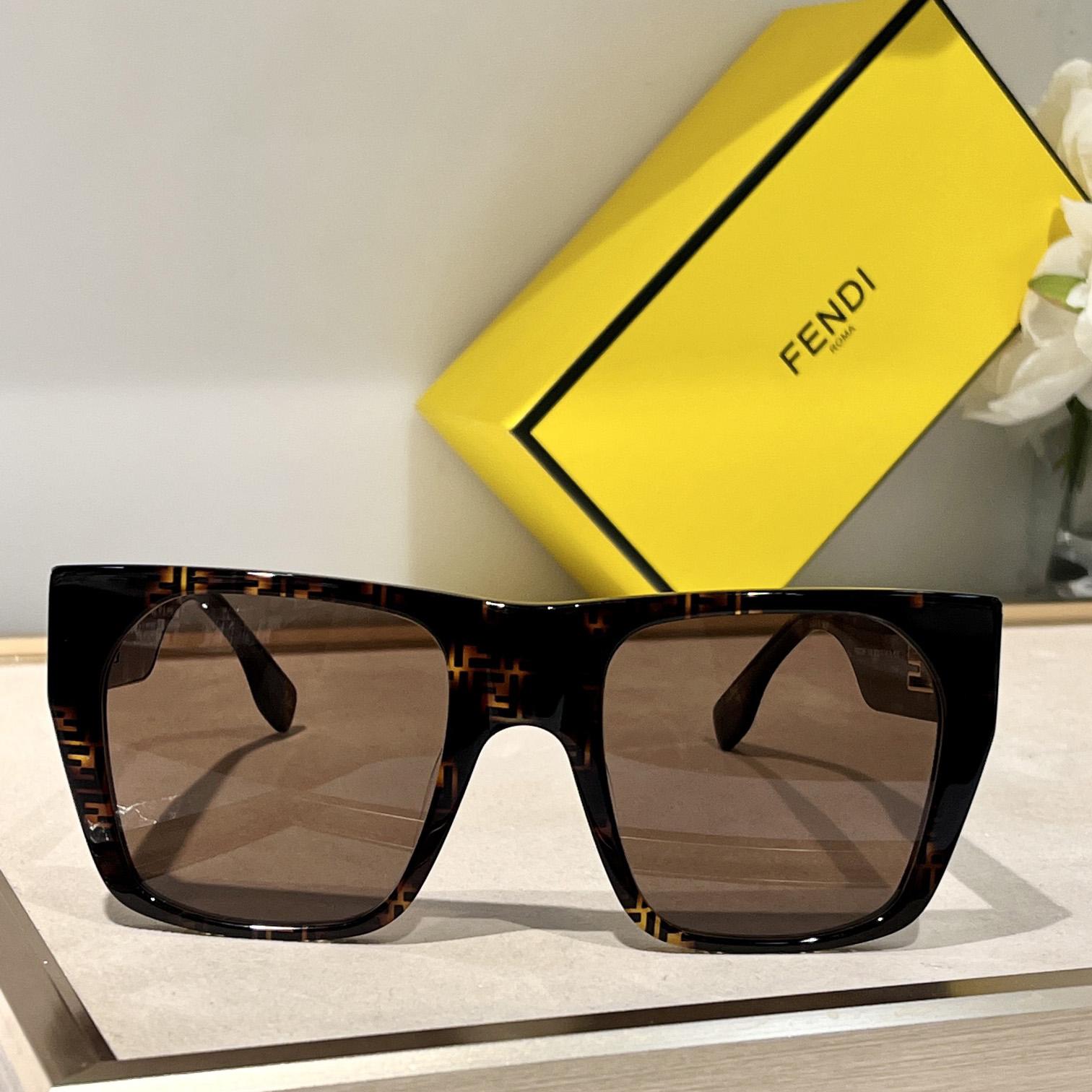 Fendi Baguette Havana Acetate Sunglasses - DopestKickz