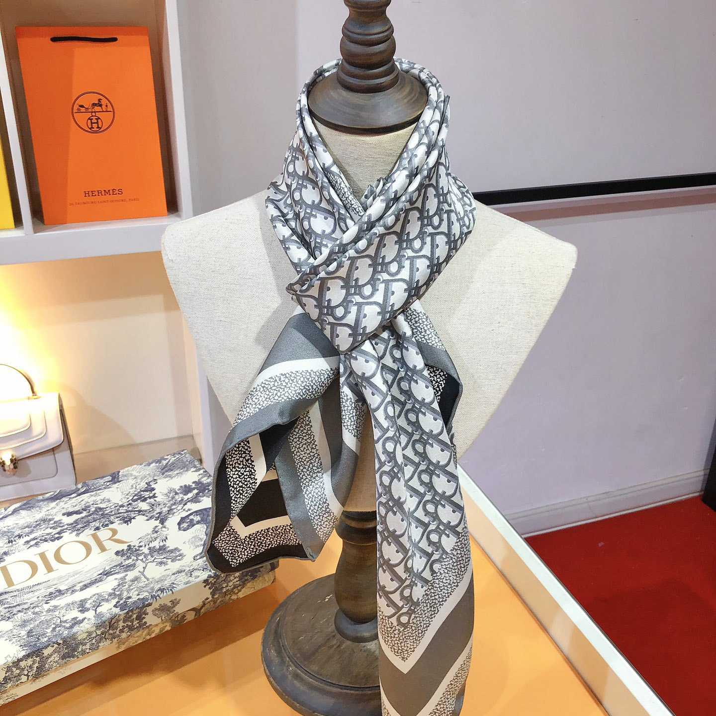 Dior Oblique Diortwin 90 Square Scarf - DopestKickz