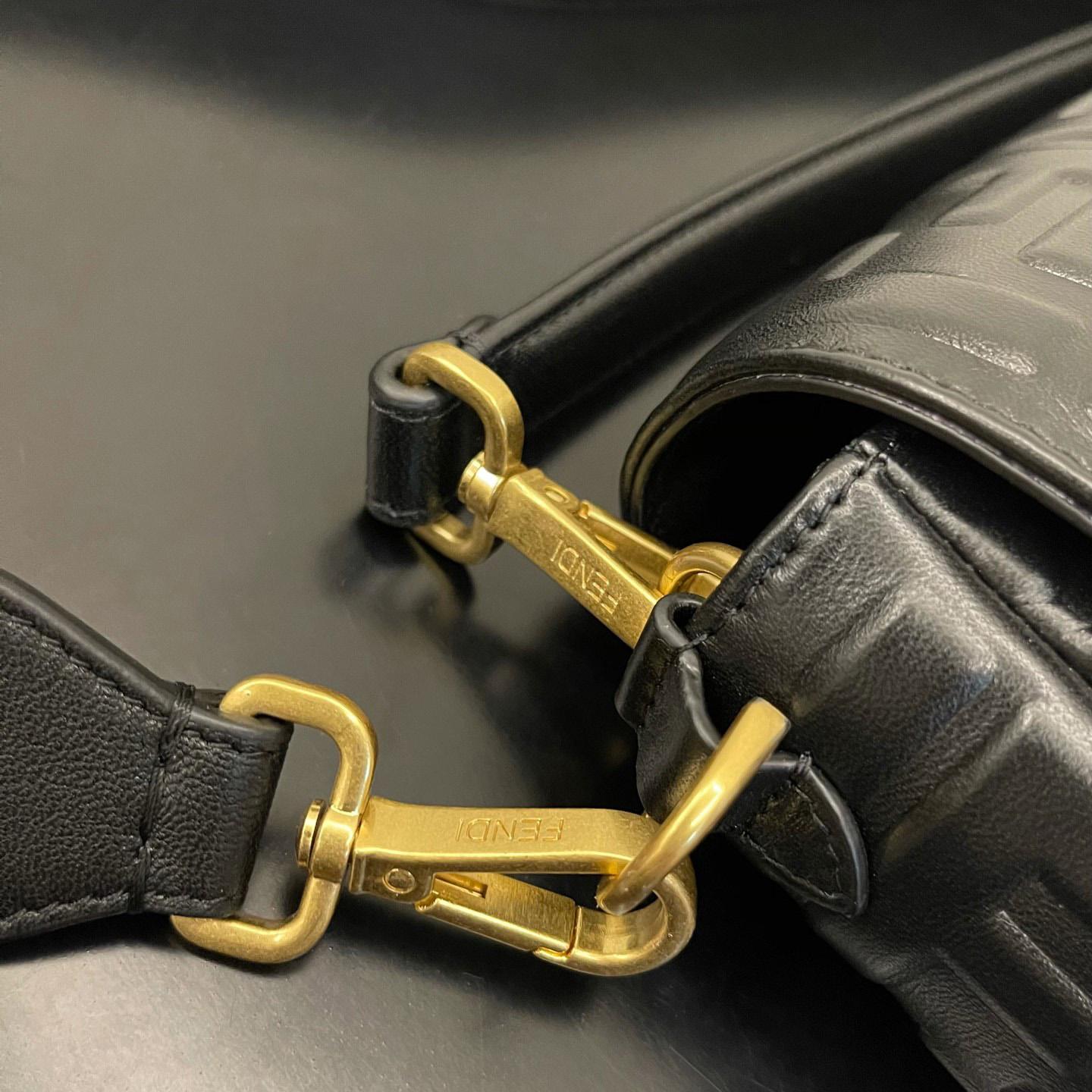 Fendi Baguette Black Leather Bag - DopestKickz