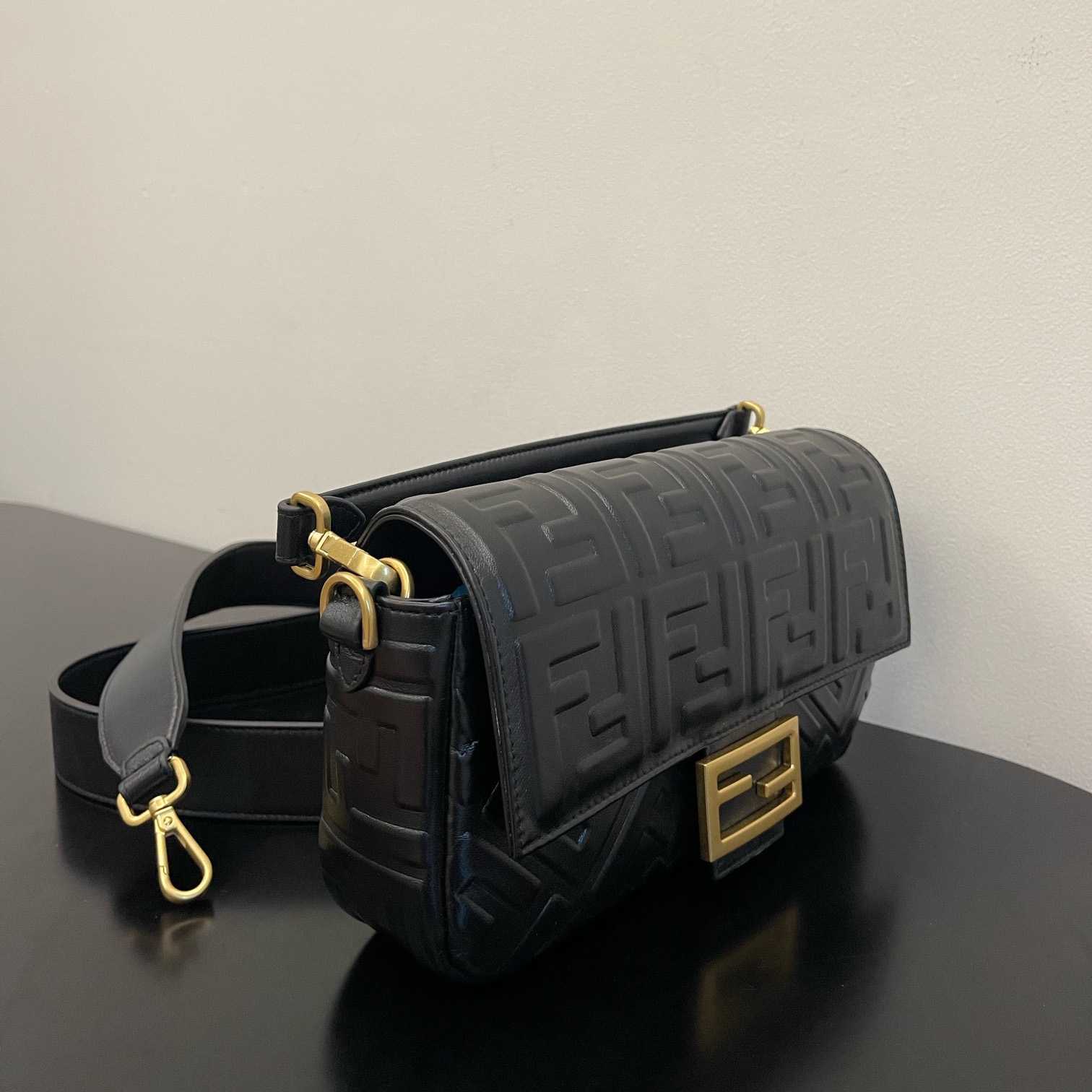 Fendi Baguette Black Leather Bag - DopestKickz