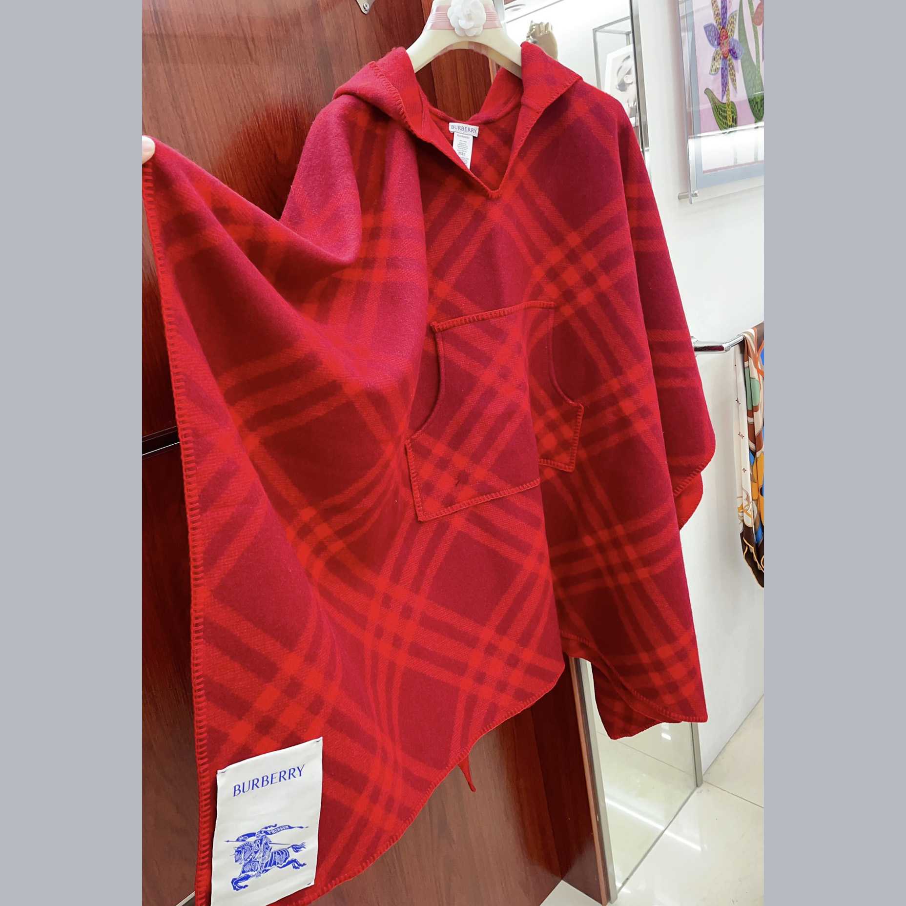Burberry Check Wool Blanket Cape - DopestKickz